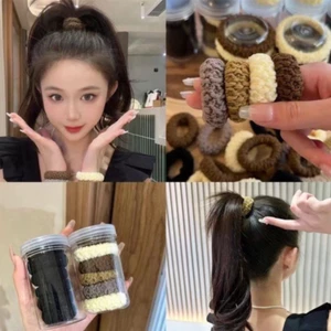Hộp 6 Chun Buộc Tóc Nữ Màu Trơn – Dây Buộc Tóc Cute Phong Cách Hàn Quốc