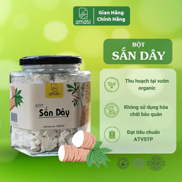 Bột Sắn Dây Nguyên Chất Đắk Lắk 500g/1kg – Sắn Dây Ta Tinh Khiết Thiên Nhiên Chuẩn HACCP ISO Amabi