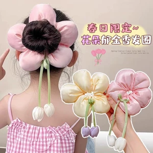 Chun Buộc Tóc Hoa Tulip Phao – Dây Cột Tóc Nữ Hình Hoa Dễ Thương Phụ Kiện Tóc Hot Hit