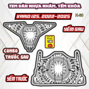 Tem dán nhưa nhám vario 125 .2022-2025 tem trang trí chông trầy bảo vệ tân trang nhựa nhám yếm khoá VẢIO 125
