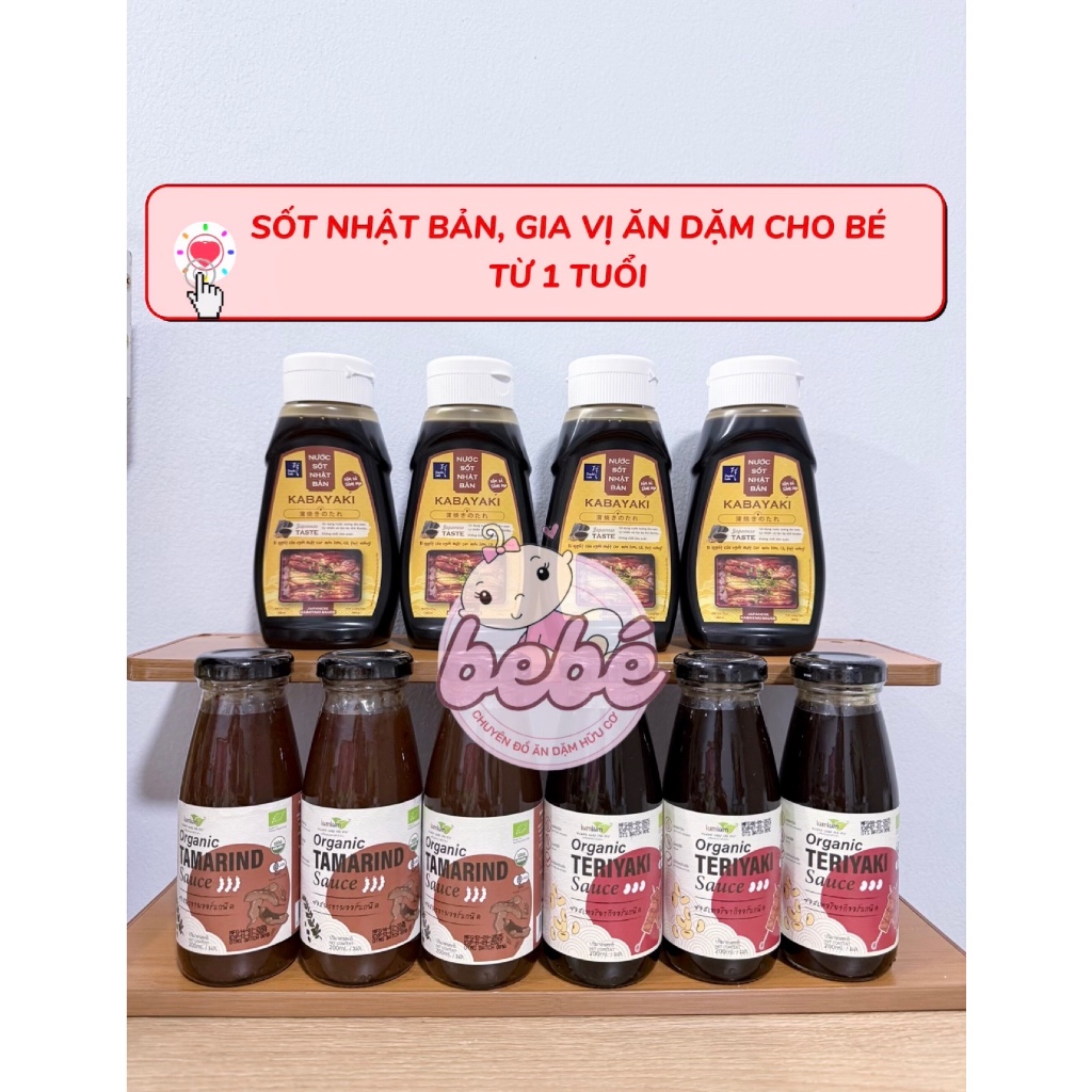 Sốt Teriyaki, Sốt me, Sốt Kabayaki LUMLUM hữu cơ cho bé từ 1 tuổi Nhật Bản