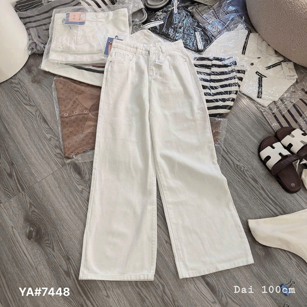 Quần Jeans Ông Suông Trơn cạp cao tôn dáng nhiều màu đi học đi làm Joolate