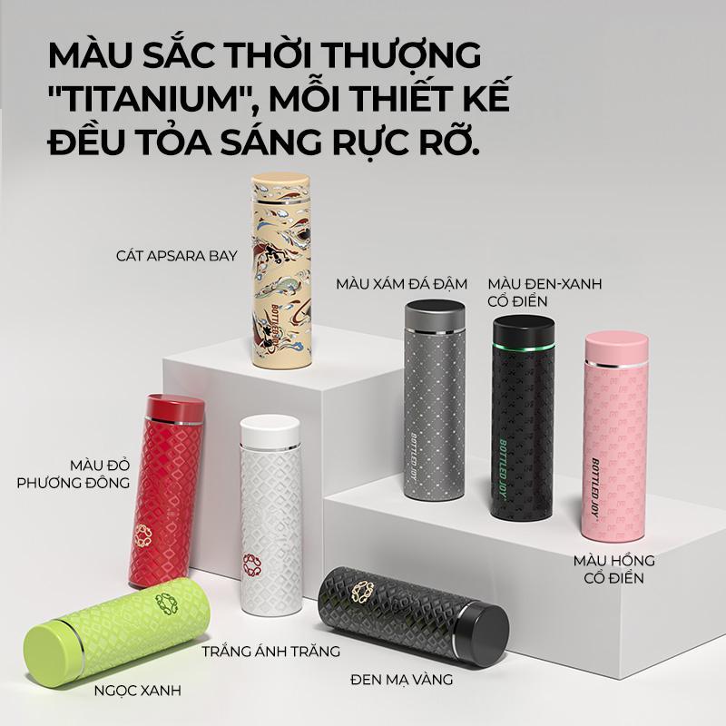 Bình Giữ Nhiệt BOTTLED JOY Dun Dun Titanium Nguyên Chất – Cốc Giữ Nhiệt Cao Cấp Cho Văn Phòng & Du Lịch.