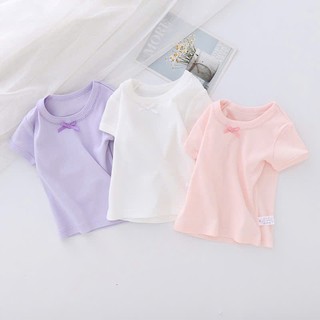 [N4 HÀNG XUẤT NHẬT]  Áo thun cotton cho bé gái, áo cộc tay mua hè cho bé gái  hàng cotton cao cấp họa tiết trơn xinh xắn