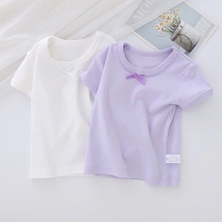 [N4 HÀNG XUẤT NHẬT]  Áo thun cotton cho bé gái, áo cộc tay mua hè cho bé gái  hàng cotton cao cấp họa tiết trơn xinh xắn