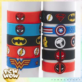 Vòng Tay Thể Thao Nhựa Silicone Dẻo Bản To Hoạ Tiết Siêu Anh Hùng Superheroes Có Size Người Lớn Và Trẻ Em