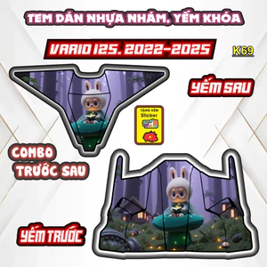 Hoài Decanl TEM YEM KHOA VARIO 125 2022-2025 K69 Combo Trước Sau Yếm Sau Yếm Trước Chống Nước Trang Trí Xe May