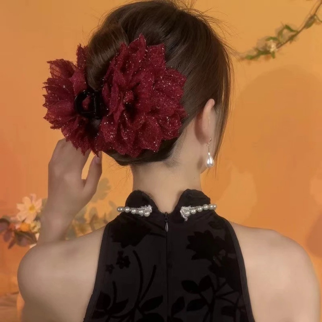 Kẹp Tóc Hoa Kim Tuyến Kẹp Tóc Nữ Phong Cách Retro Pháp Sang Trọng