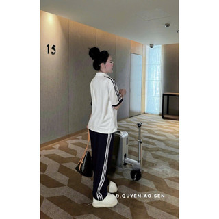 SET ÁO CỔ BẺ MIX QUẦN ỐNG XUÔNG SỌC HOT HIT