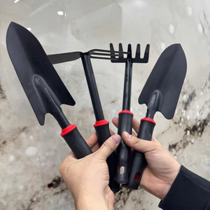 Dụng Cụ Làm Vườn 4 Món, tay cầm ngắn nhỏ gọn, Dài 28cm, Thép Sơn Tĩnh Điện, Tay Cầm Cao Su Chống Trượt