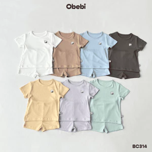 Bộ Cộc Mặc Nhà Obebi Co Giãn Thoải Mái Họa Tiết Đáng Yêu Cho Bé Trai Bé Gái từ 6kg - 22kg BC314
