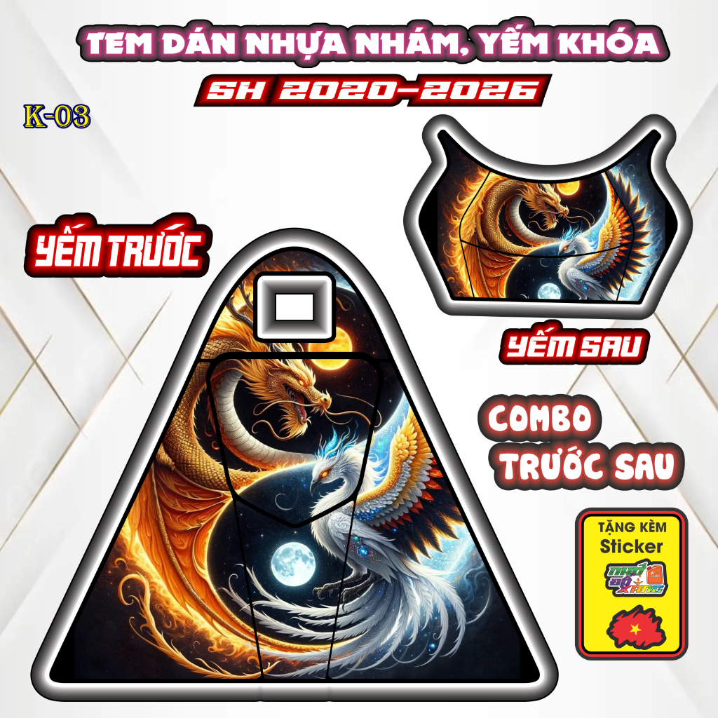 Tem Dán Nhựa Nhám SH Đủ Đời 2020 - 2026 Cắt Sẵn Theo Khuôn, Mua Về Chỉ Việc Dán.SH2020-2026