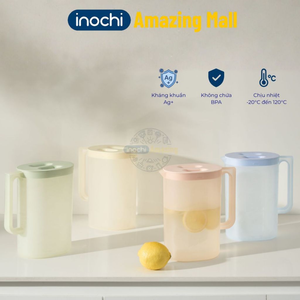 Bình đựng nước có quai 2.6L Inochi YAMA nhựa PP BPA FREE kháng khuẩn Amazing Mall