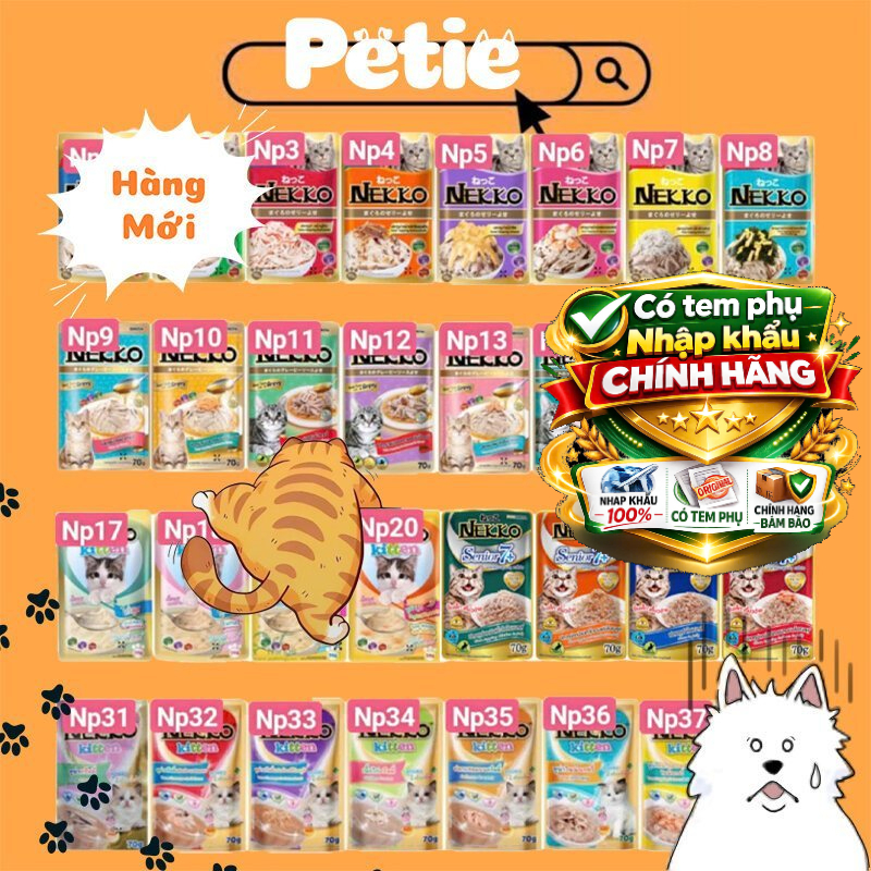 [HÀNG CÔNG TY](ĐỦ 38 VỊ) Pate NEKKO Cho Mèo Con, Mèo Lớn,SENIOR 7+11+[CHÍNH HÃNG CÓ TEM NHẬP KHẨU]//