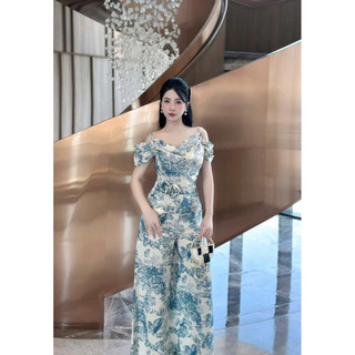 Jumpsuit lụa tuyết bộ liền thân sang trọng thời trang dành cho nữ 3 màu siêu sang