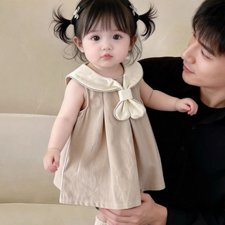 Váy sát nách cổ thuỷ thủ công chúa cho bé gái
