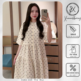 [ V3 ] Váy babydoll hoạ tiết nơ - Xuananhthomay