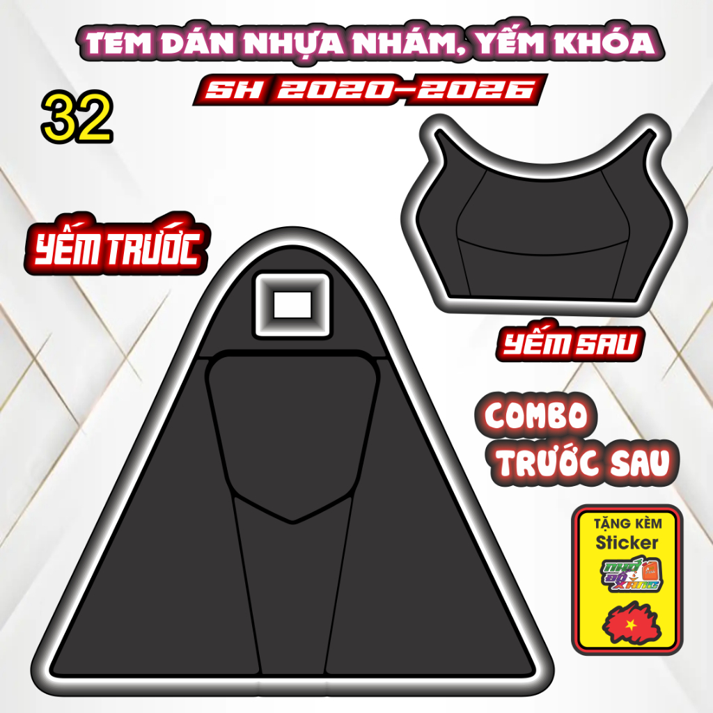 Tem Dán Nhựa Nhám SH 2020-2026 Mẫu Helokitty  Độc Đáo, Cá Tính/ CNC Cắt Sẵn Theo Khuôn, Mua Về Chỉ Việc Dán.