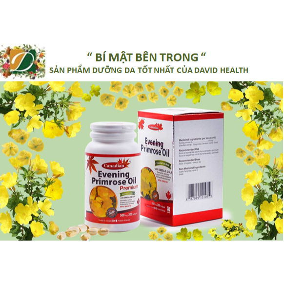 Tinh Dầu Hoa Anh Thảo David Health Evening Primrose Oil, Hỗ Trợ Cân Bằng Nội Tiết Nữ, làm đẹp da tóc