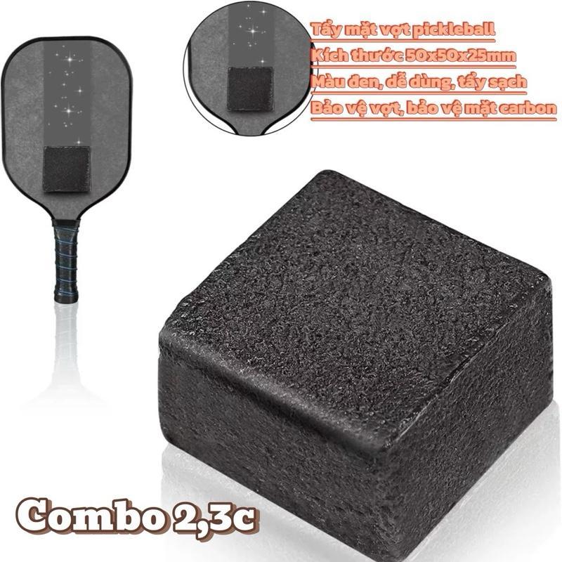 Tẩy mặt vợt pickleball kích thước 50x50x25mm, làm từ cao su non cao cấp, bảo vệ mặt carbon.