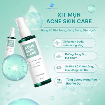 Xịt mụn LƯNG Acne Skin Care-Công nghệ mới từ Nhật Bản dùng cho mụn toàn thân-viêm nang lông-thâm mụn