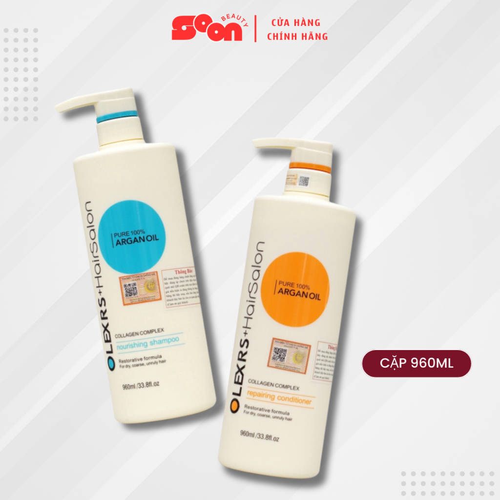 Bộ Dầu Gội Xả Olexrs Hair Salon 500ml/960ml – Giảm Rụng Tóc, Trị Gàu, Kiềm Dầu, Phục Hồi Tóc Khô Xơ