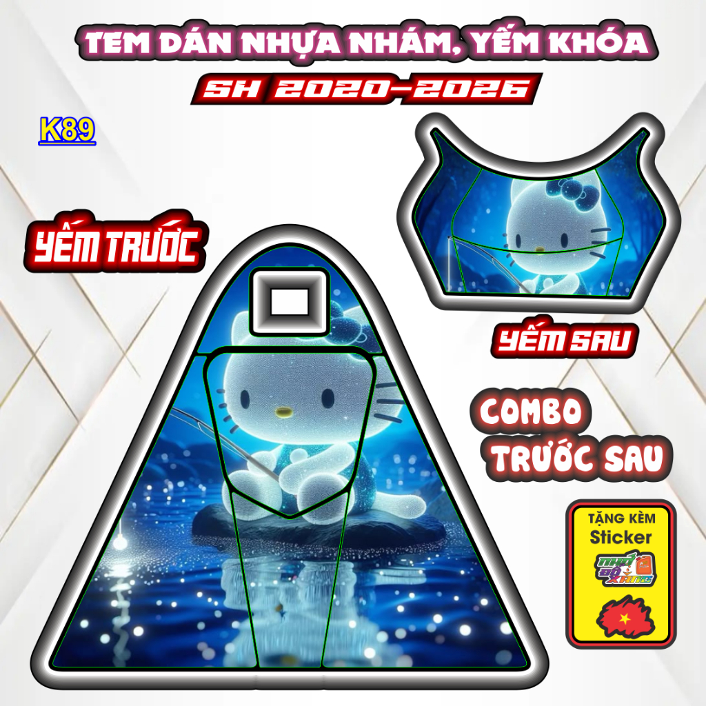 [Xả Kho] Tem Dán Nhựa Nhám SH Giá Sỉ - Sticker Trang Trí Xe Máy Chống Bay Màu. SH 2020-2026  Mẫu Heloktty