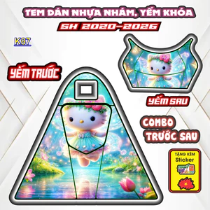 Tem Dán Nhựa Nhám SH Giá Sỉ - Sticker Trang Trí Xe Máy Chống Bay Màu. SH 2020-2026 Mẫu Heloktty