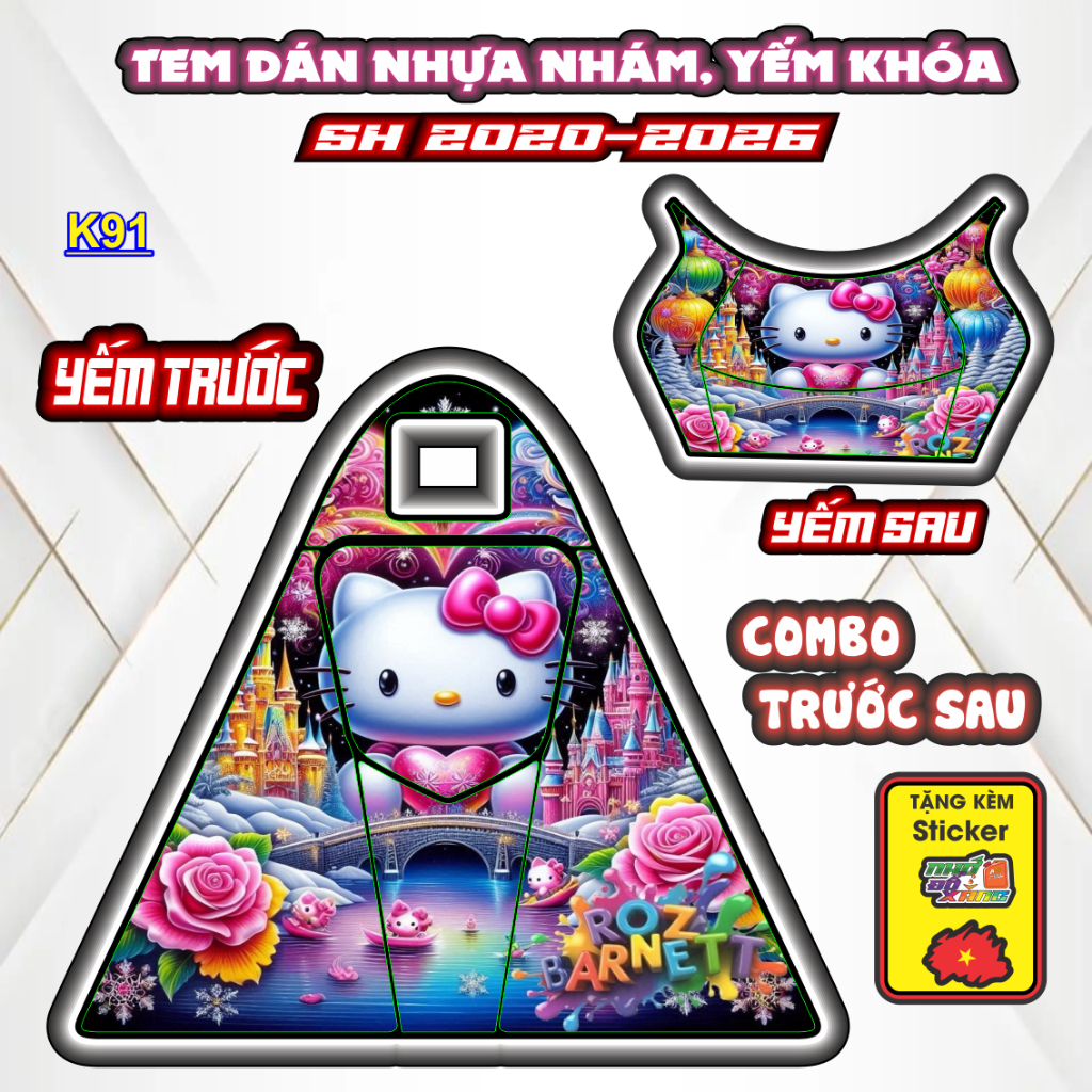 [Xả Kho] Tem Dán Nhựa Nhám SH Giá Sỉ - Sticker Trang Trí Xe Máy Chống Bay Màu. SH 2020-2026  Mẫu Heloktty