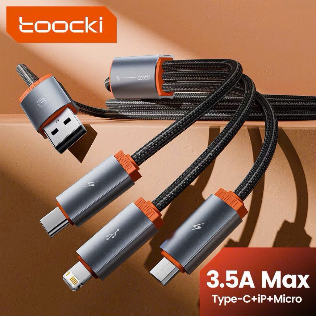 Dây Cáp Sạc Nhanh toocki 3 Trong 1 3.5A 0.6m usb Sang type c / micro ...
