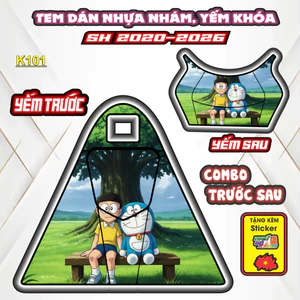 Bộ Tem Nhựa Nhám SH 2020-2026 Mẫu Doremon - Thiết Kế Tinh Tế, Tạo Điểm Nhấn Sang Trọng Cho Xe