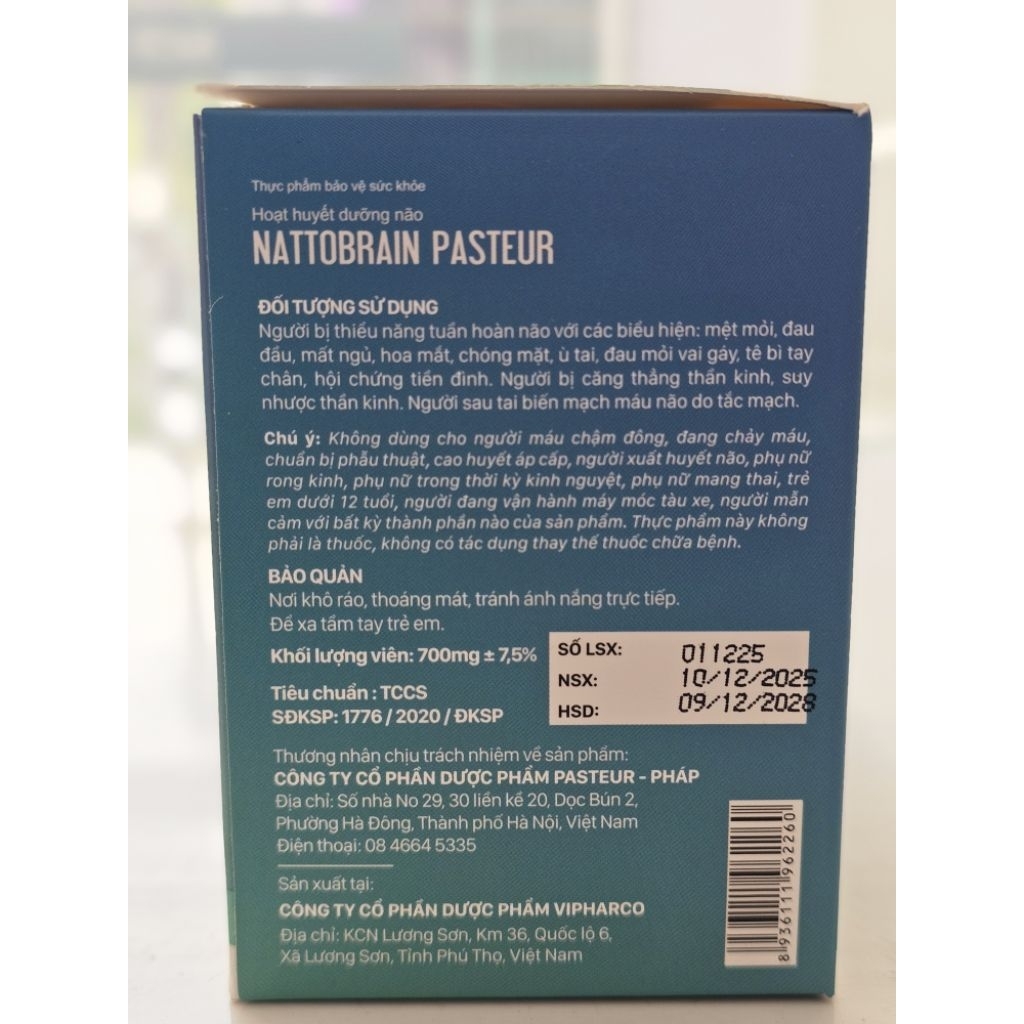 Dưỡng não -Nattobrain- giúp hoạt huyết dưỡng não tăng cường máu não tuần hoàn máu não dễ ngủ