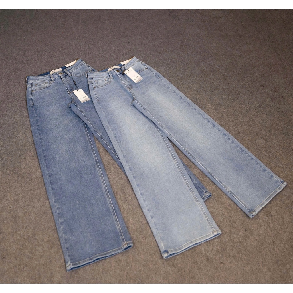 Quần Jeans Nữ Ống Rộng CT Cạp Cao – Quần Bò Nữ Form Suông Dài Thời Trang