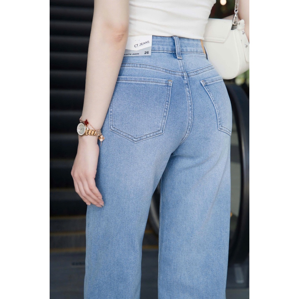 Quần Jeans Nữ Ống Rộng CT Cạp Cao – Quần Bò Nữ Form Suông Dài Thời Trang