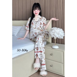 🌸 ĐỒ BỘ PIJAMA BIG SIZE (50KG - 80KG) -TAY NGẮN QUẦN DÀI, THỜI TRANG MẶC NHÀ CAO CẤP 🌸