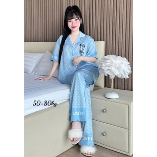 🌸 ĐỒ BỘ PIJAMA BIG SIZE (50KG - 80KG) -TAY NGẮN QUẦN DÀI, THỜI TRANG MẶC NHÀ CAO CẤP 🌸