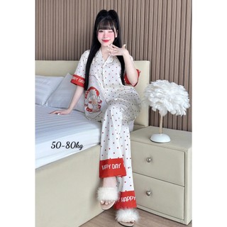 🌸 ĐỒ BỘ PIJAMA BIG SIZE (50KG - 80KG) -TAY NGẮN QUẦN DÀI, THỜI TRANG MẶC NHÀ CAO CẤP 🌸
