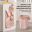 Set 50 túi rác polyester màu hồng xanh smile dày đẹp 3 size