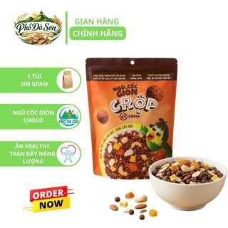 Ngũ Cốc Granola Gạo Lứt Mix Trái Cây CRỘP CHOCOLATE LATE 450g – Granola Giòn Rộp Ăn Sáng Dinh Dưỡng