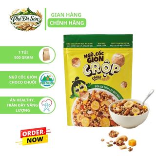 Granola Giòn C Rộp VỊ CHUỐI Mix Trái Cây – Ngũ Cốc Granola Gạo Lứt Ăn Sáng, Snack Ngũ Cốc Giòn