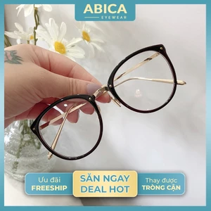 Kính giả cận nam nữ hottrend gọng tròn phong cách Ulzzang mắt kính không độ chống tia UV đẹp ABICA 019
