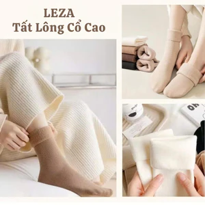 LEZA - Tất nỉ lót lông, Set 10 đôi tất nữ lót lông nỉ giữ nhiệt cao cổ siêu ấm,vớ cao cổ nhiều màu lót nỉ dày dặn