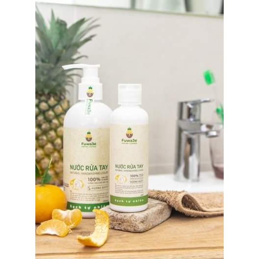 Nước rửa tay hữu cơ mùi tinh dầu quýt từ chế phẩm Enzyme sinh học 300ml
