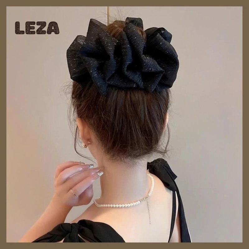 Kẹp tóc bong bóng búi củ tỏi nữ LEZA , Kẹp tóc tiểu thư phong cách thời trang Hàn Quốc chất lệu vải voan siêu xinh