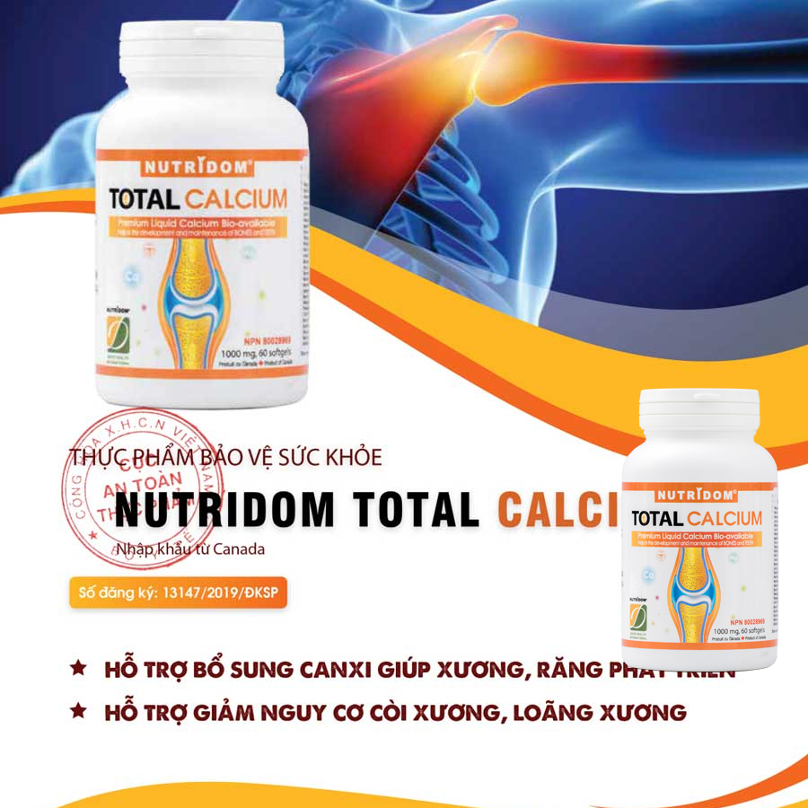 Canxi Nutridom Total Calcium David Health, Hỗ Trợ Phát Triển Răng, Xương, Phòng Ngừa Loãng Xương