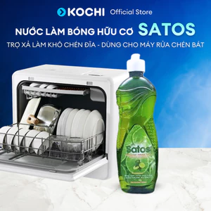 Nước Làm Bóng Hữu Cơ Satos Cho Máy Rửa Chén Bát, Hỗ Trợ Làm Khô Sạch Chén Đĩa, An Toàn, Tiện Lợi - Chai 500ml