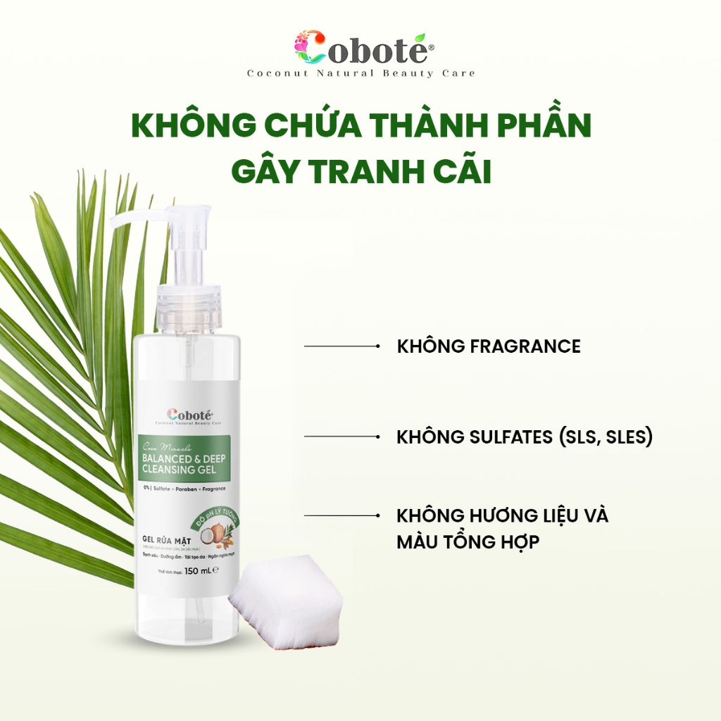 Sữa Rửa mặt cho da dầu mụn nhạy cảm - Coco Miracle Balanced and Deep Cleansing Gel 30ml/150ml