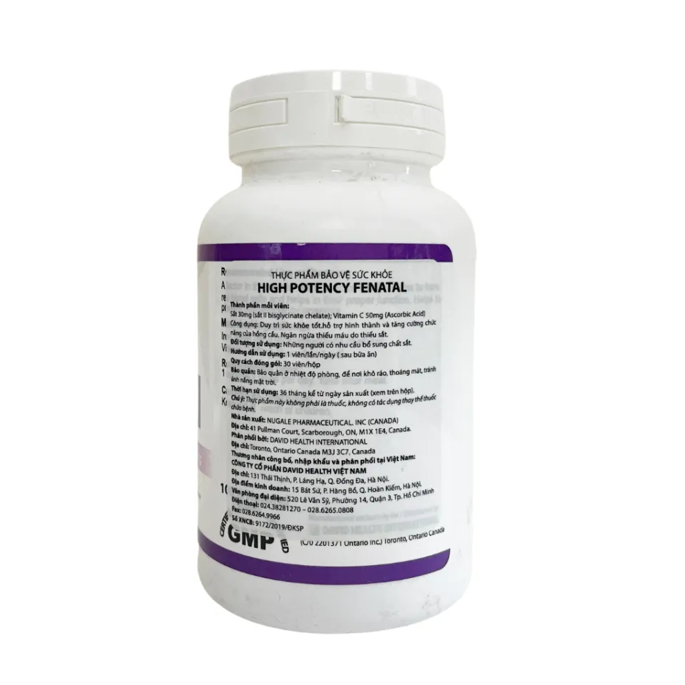 [Chính Hãng] Viên uống FENATAL David Health,  Hỗ trợ Bổ Sung Sắt Cho Mẹ Bầu Và Mẹ Cho Con Bú