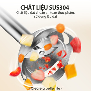 Máy xay ăn dặm cầm tay SAMONO SW-HB200A 250W xay cháo, sinh tố, rau củ - thanh máy inox