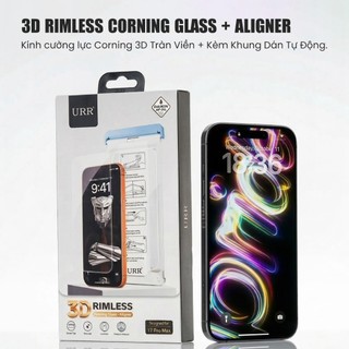 Kính Cường Lực Không Viền Đen URR cho iPhone 17 Pro Max Trong Suốt Siêu Mỏng Kèm Khung tự Dán